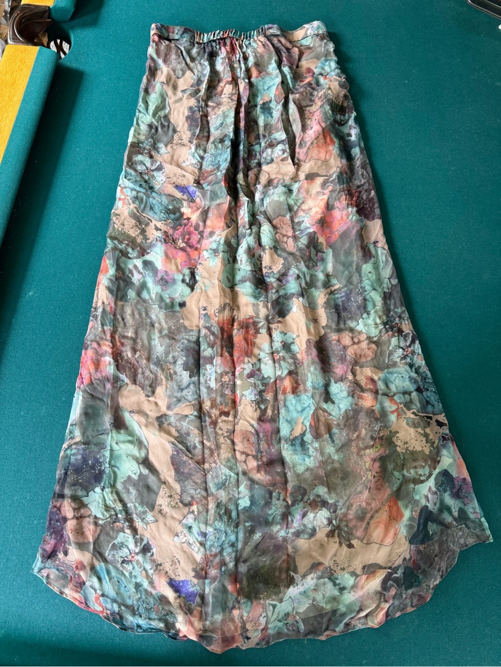 Haute Hippie NWT 100% Silk Maxi Skirt/Dress Mauve Multi Abstract Floral *flaws*